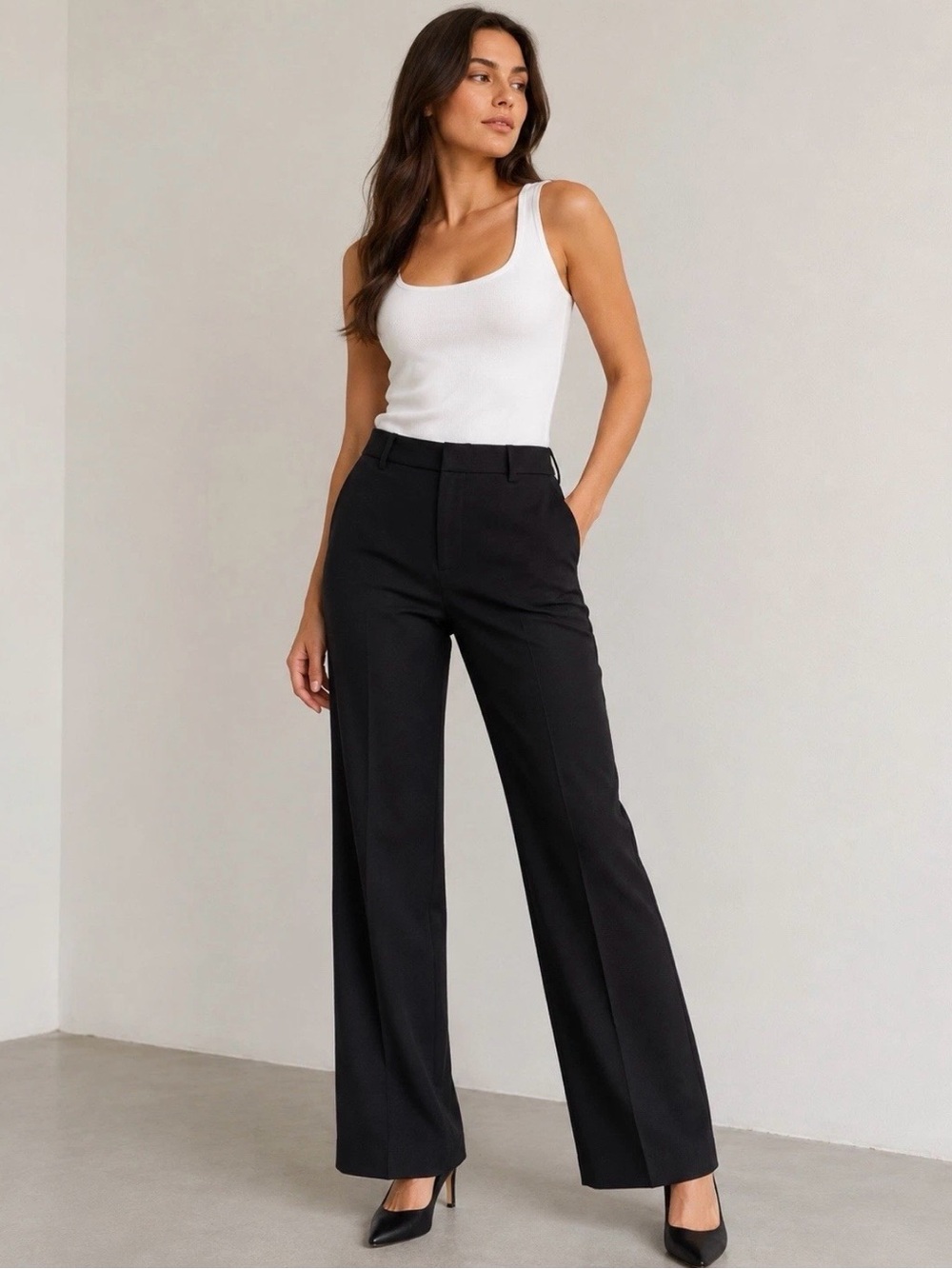 Lauren‎ Ralph Lauren Wool Black Dress Pants Womens 10 Classic Career Office Chic